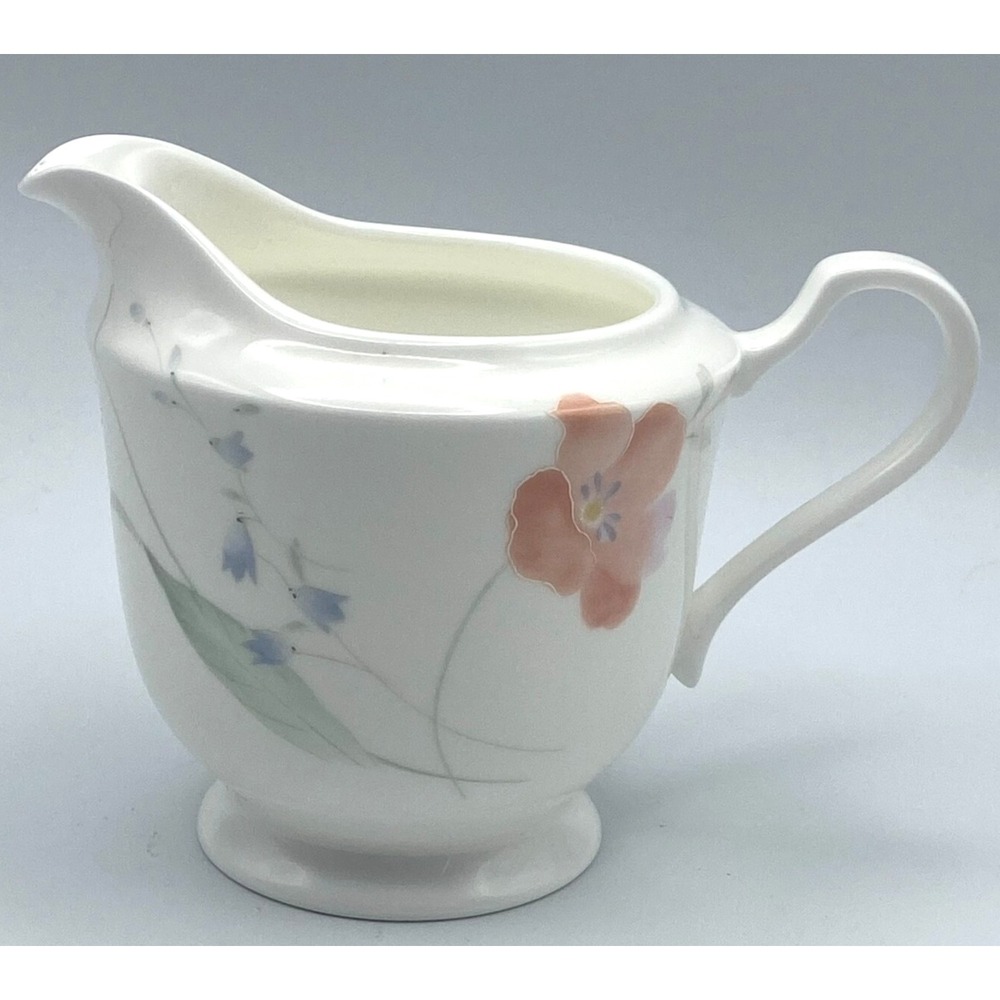 Mikasa Just Love Creamer Milk Orange Pink Flowers Handles Bone China CAH15